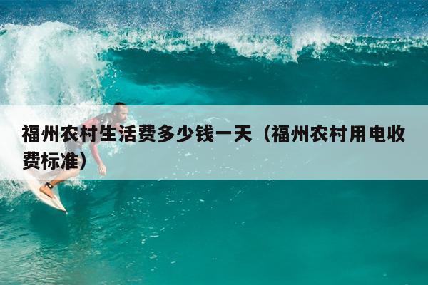 福州農(nóng)村生活費(fèi)多少錢一天（福州農(nóng)村用電收費(fèi)標(biāo)準(zhǔn)）