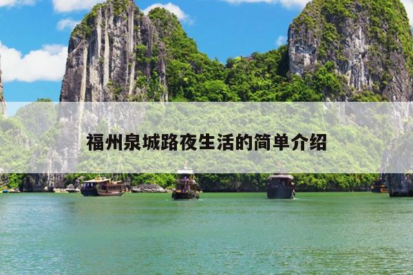 福州泉城路夜生活的簡(jiǎn)單介紹