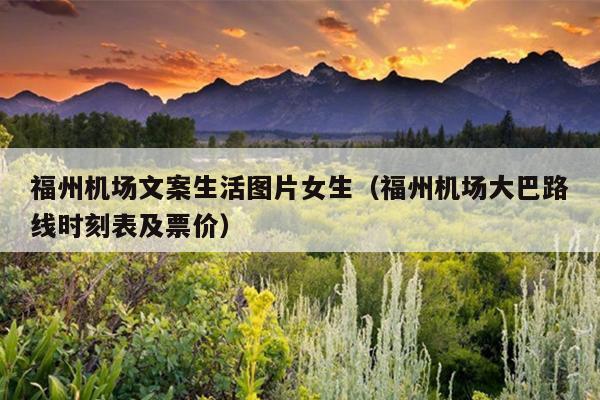 福州機場文案生活圖片女生（福州機場大巴路線時刻表及票價）
