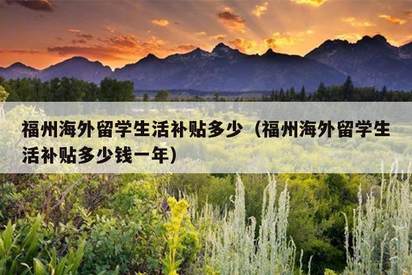 福州海外留學(xué)生活補(bǔ)貼多少（福州海外留學(xué)生活補(bǔ)貼多少錢一年）